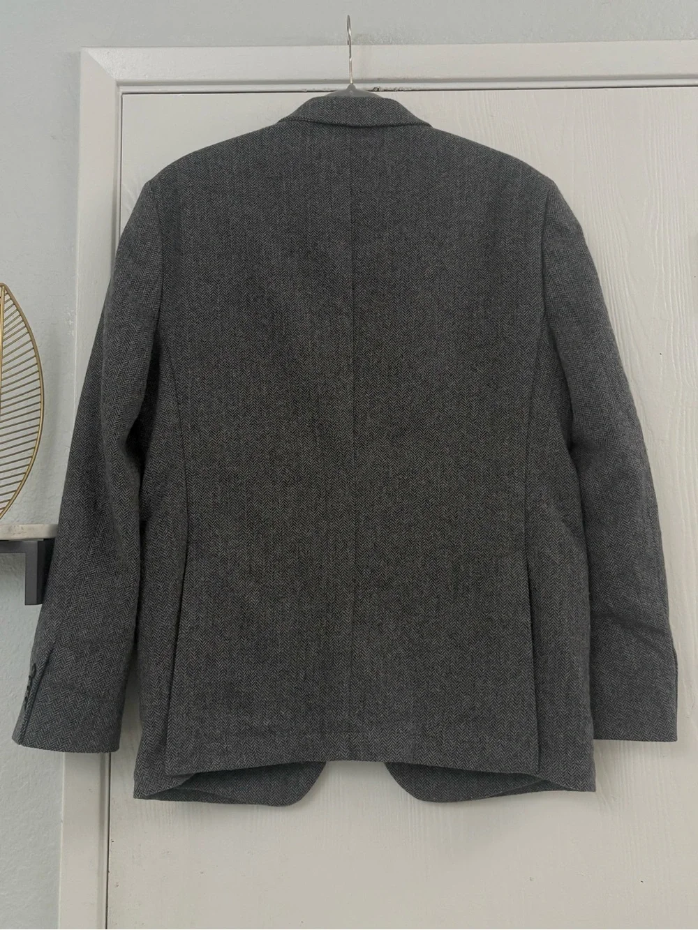 Arturo Calle Wool Gray Herringbone Blazer - Classic Two-Button Sport Coat Sz 40R